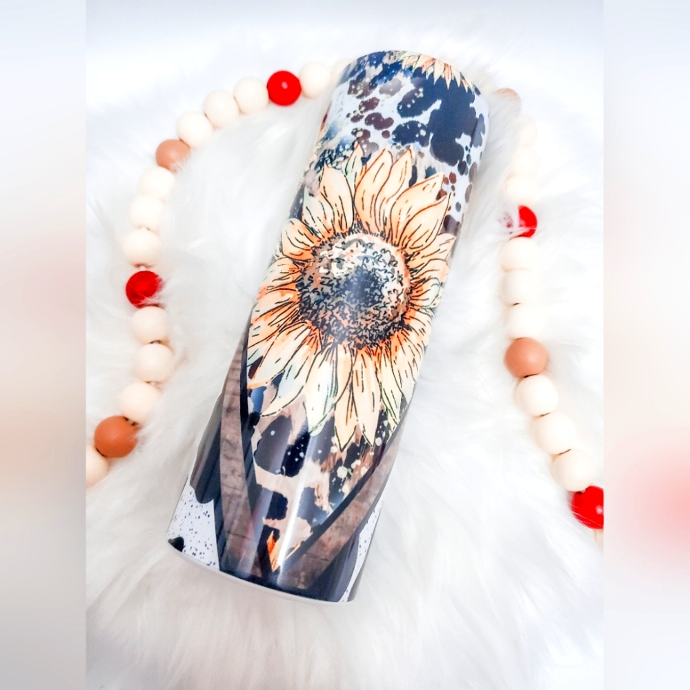 Wood Grain Sunflower Tumbler